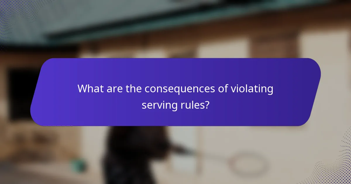 What are the consequences of violating serving rules?